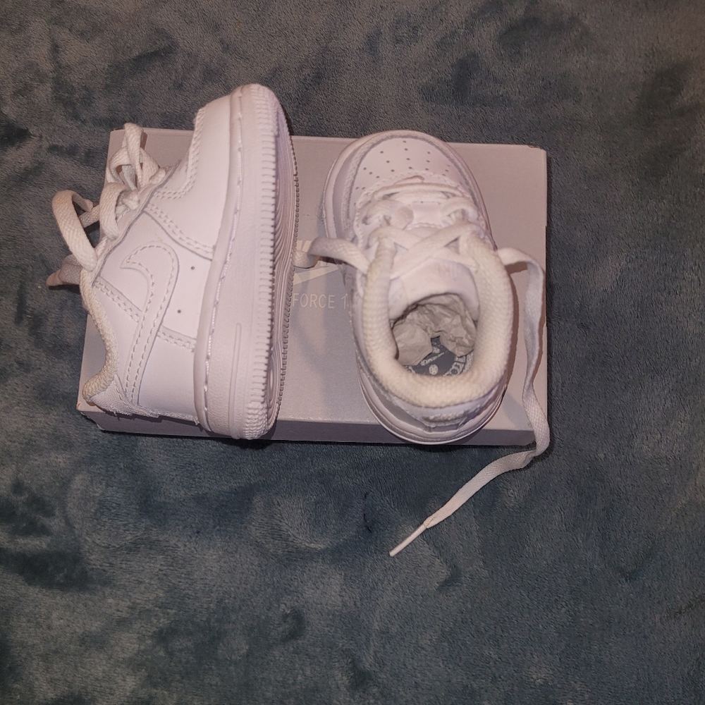 Size 1 baby white air force 1s